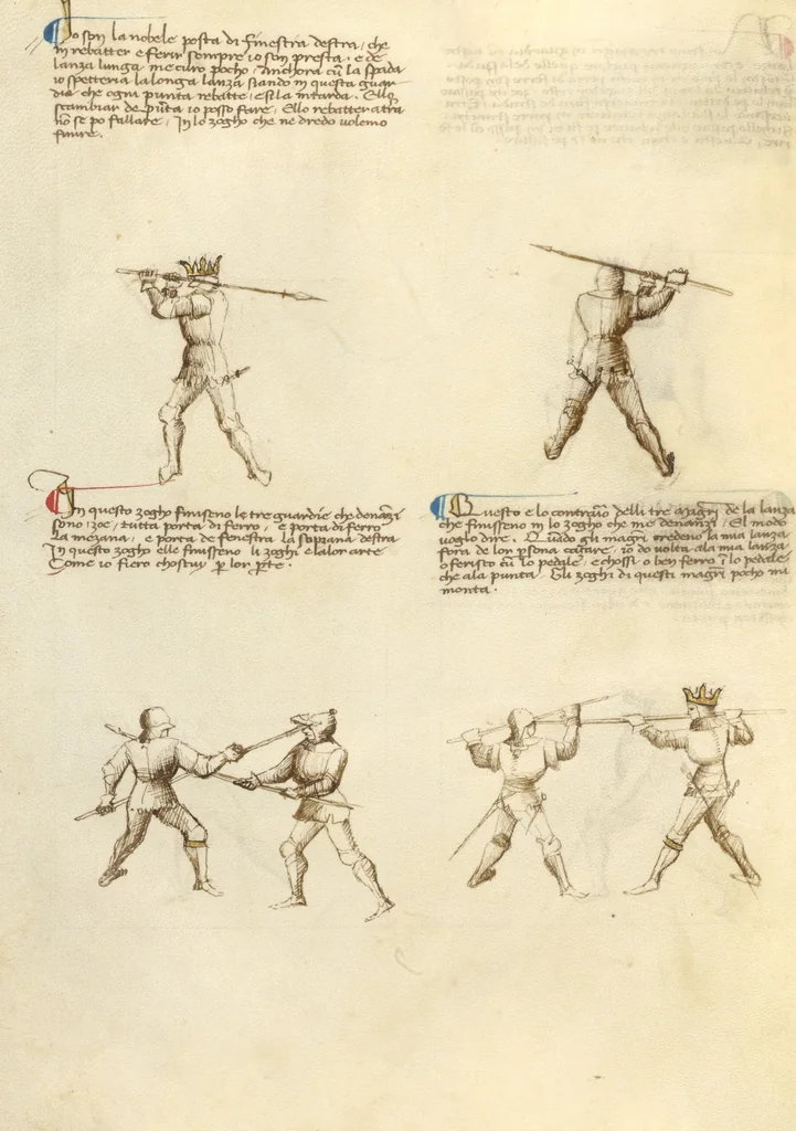 An illustration from Il Fior di Battaglia, 1410, leaf 38
