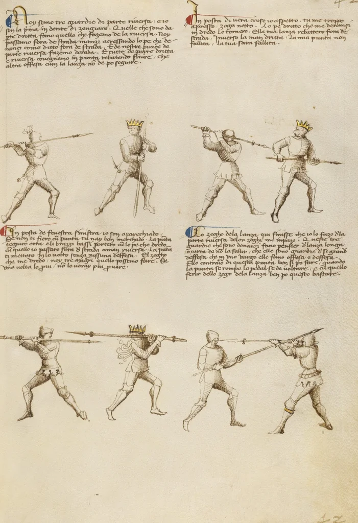An illustration from Il Fior di Battaglia, 1410, leaf 39