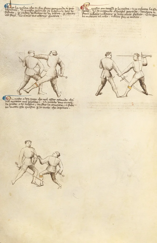 An illustration from Il Fior di Battaglia, 1410, leaf 47