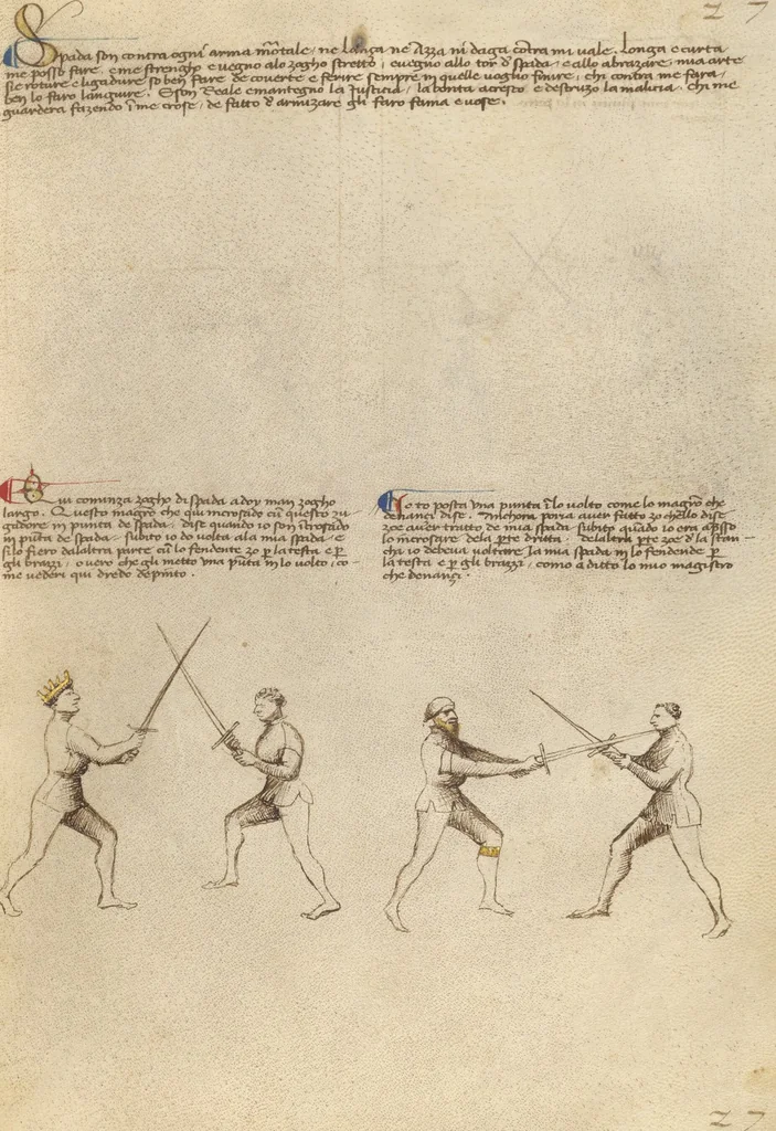 An illustration from Il Fior di Battaglia, 1410, leaf 53