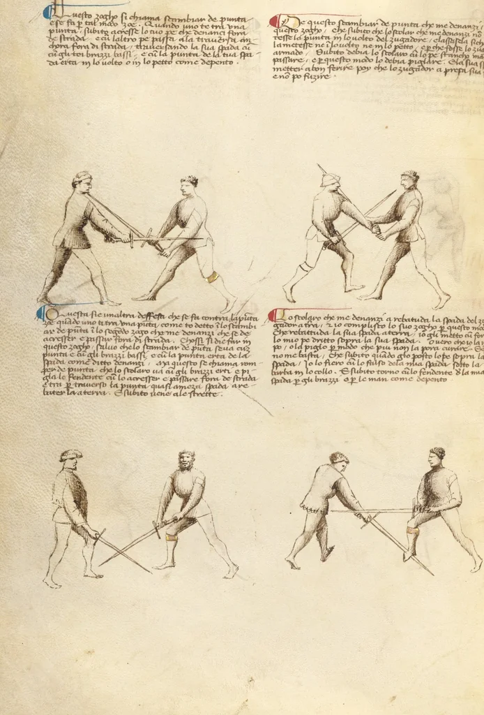 An illustration from Il Fior di Battaglia, 1410, leaf 56