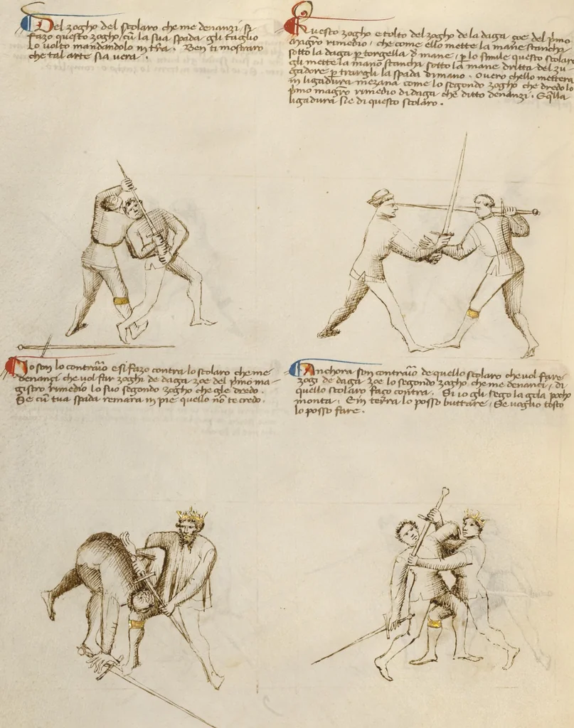 An illustration from Il Fior di Battaglia, 1410, leaf 62