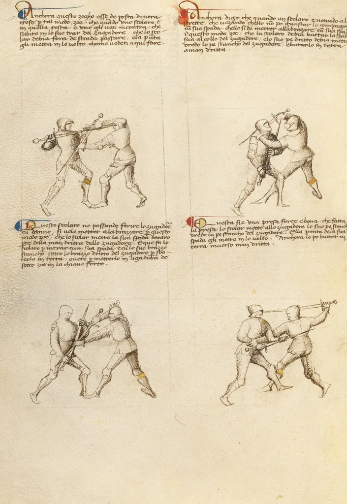 An illustration from Il Fior di Battaglia, 1410, leaf 69