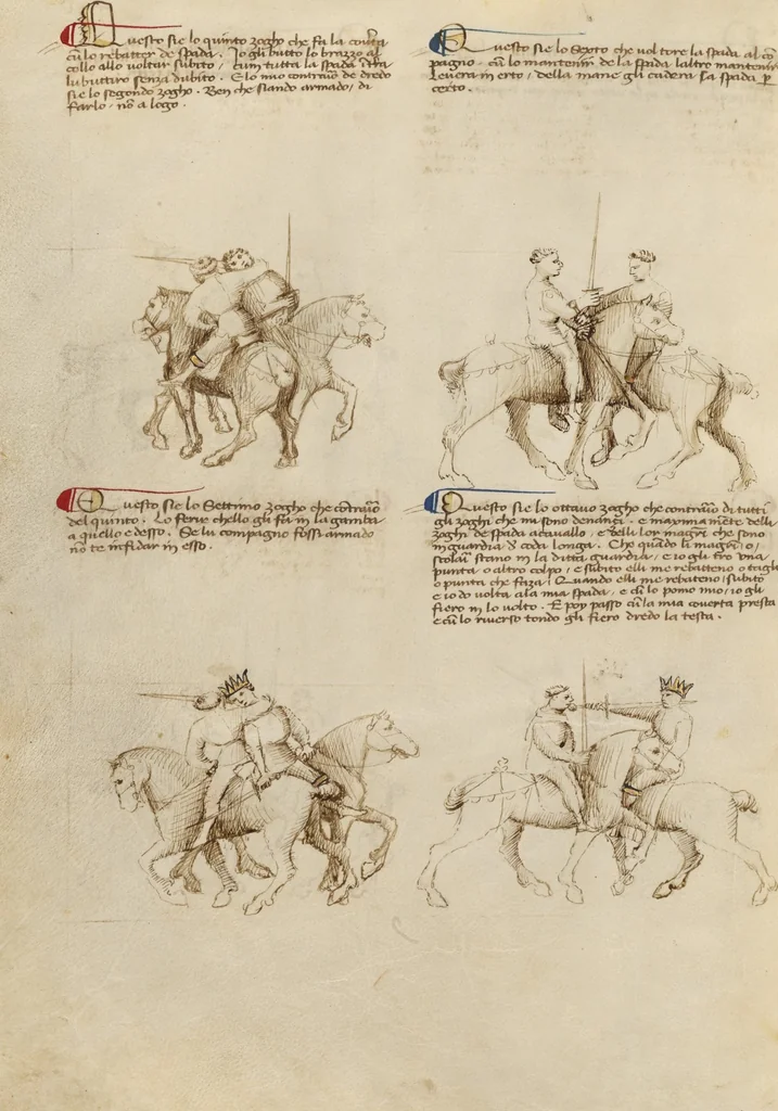 An illustration from Il Fior di Battaglia, 1410, leaf 81
