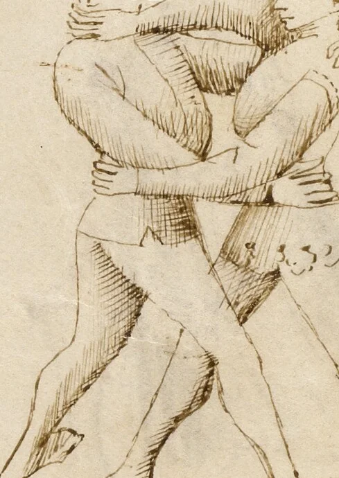 An illustration from Il Fior di Battaglia, 1410, leaf 89