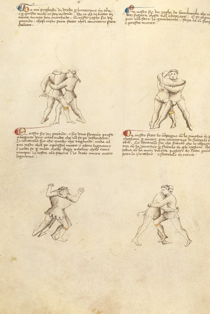 An illustration from Il Fior di Battaglia, 1410, leaf 91
