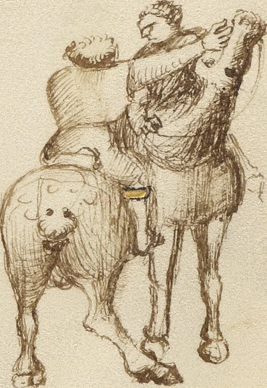 An illustration from Il Fior di Battaglia, 1410, leaf 93