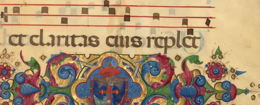 An illustration from Leaf from the Antiphonal of Cardinal Bessarion, 1455, leaf 1