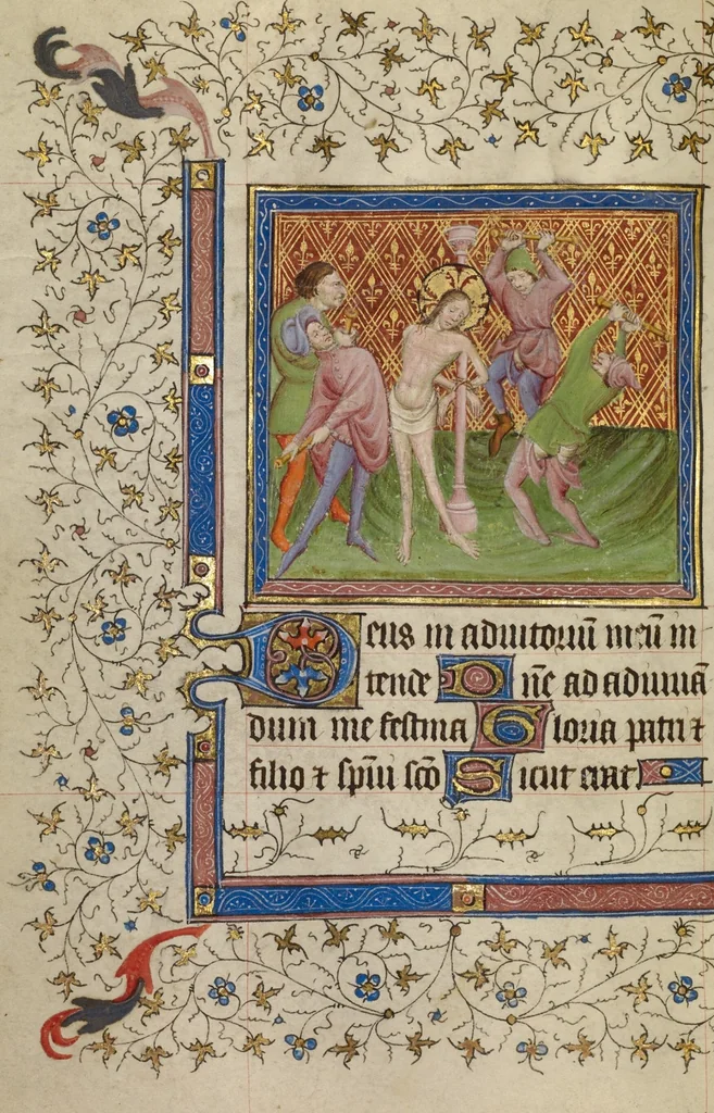 An illustration from Book of Hours, 1400, leaf 12