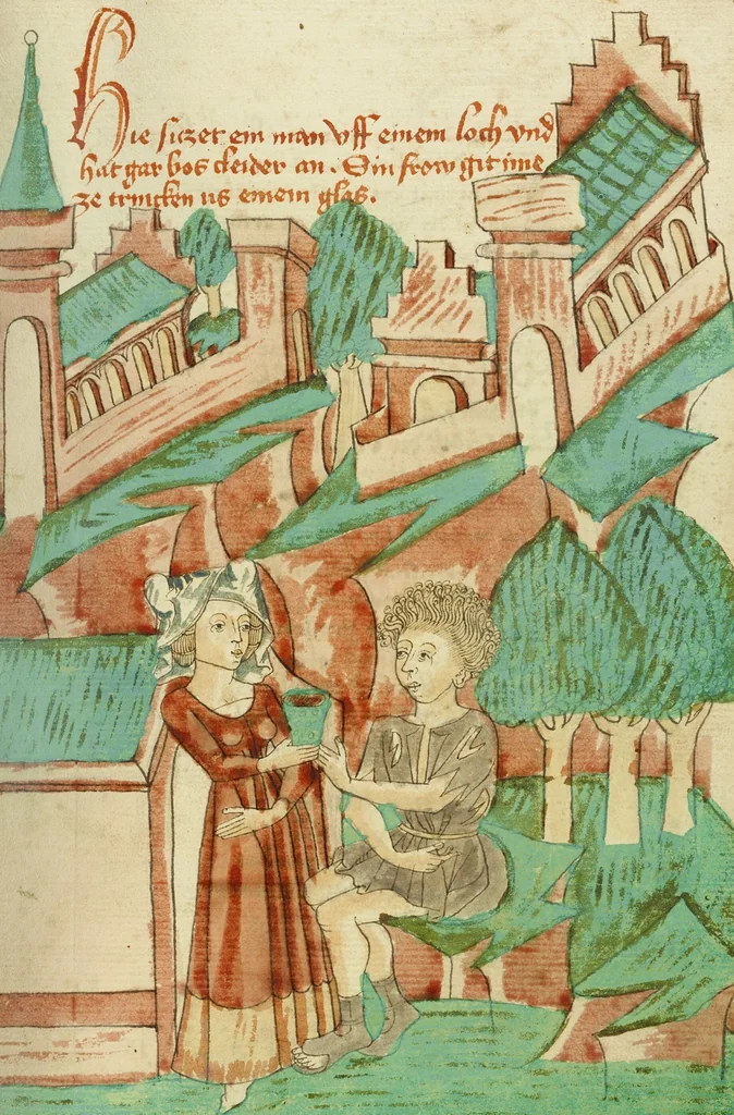 An illustration from Barlaam und Josaphat, 1469, leaf 10
