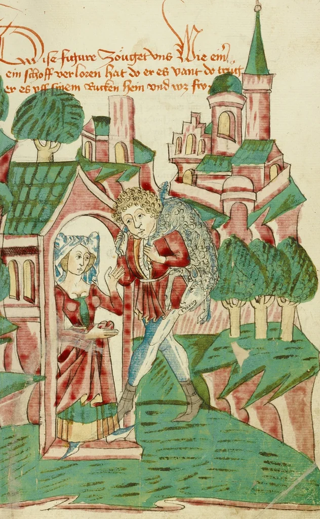 An illustration from Barlaam und Josaphat, 1469, leaf 101