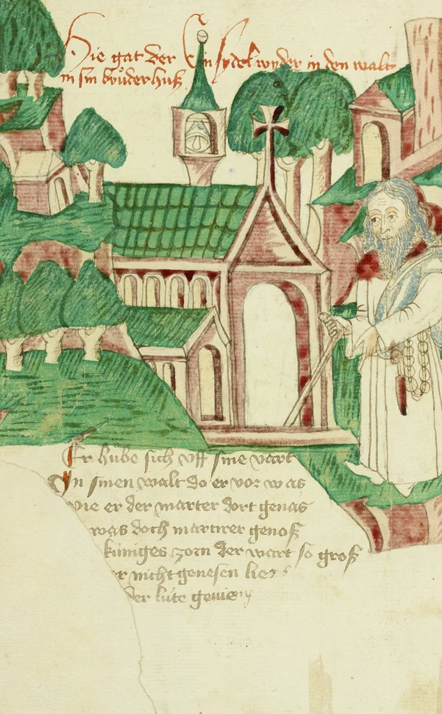 An illustration from Barlaam und Josaphat, 1469, leaf 121