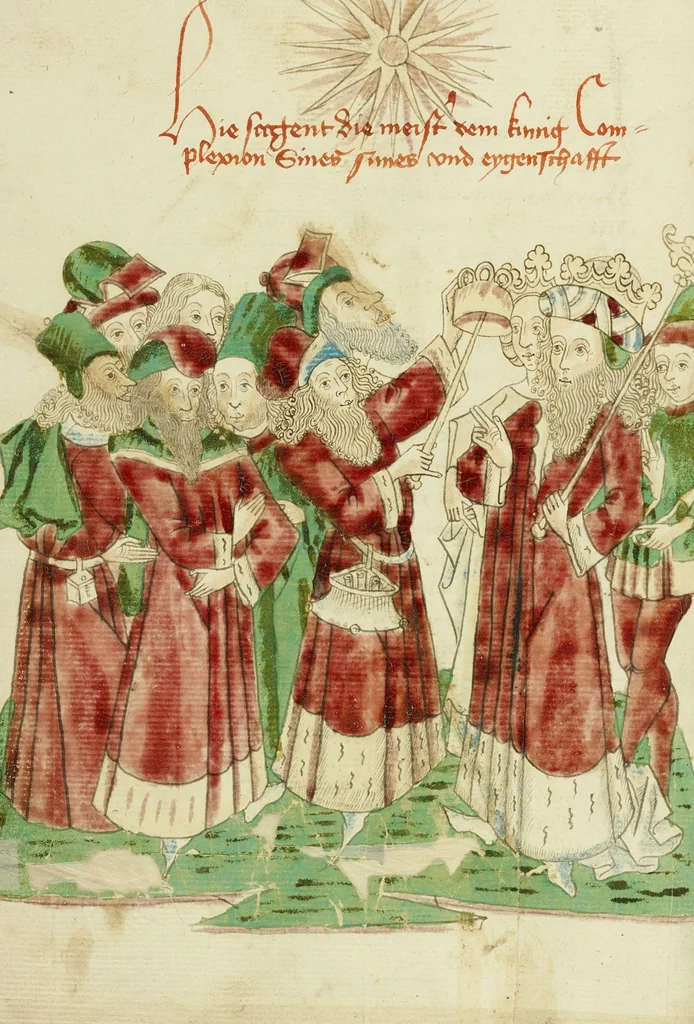 An illustration from Barlaam und Josaphat, 1469, leaf 129