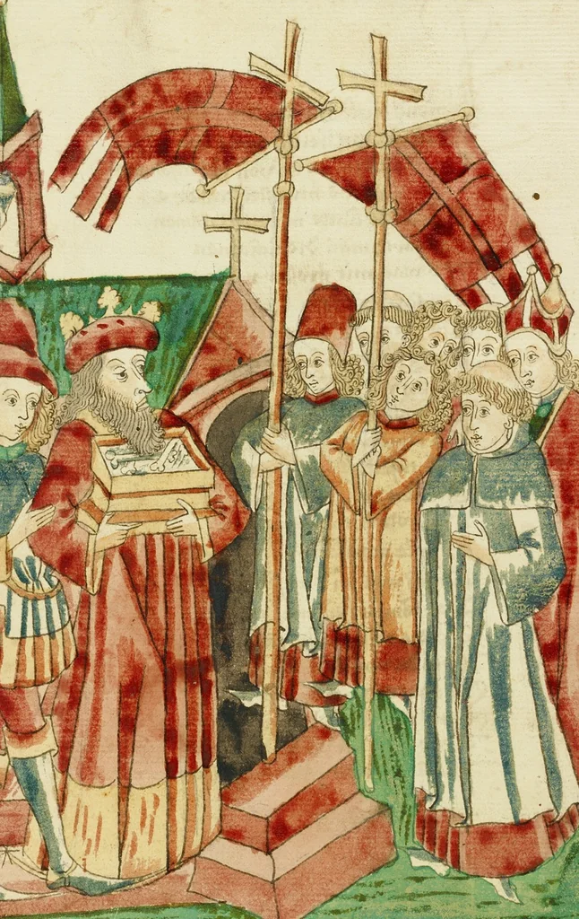 An illustration from Barlaam und Josaphat, 1469, leaf 132
