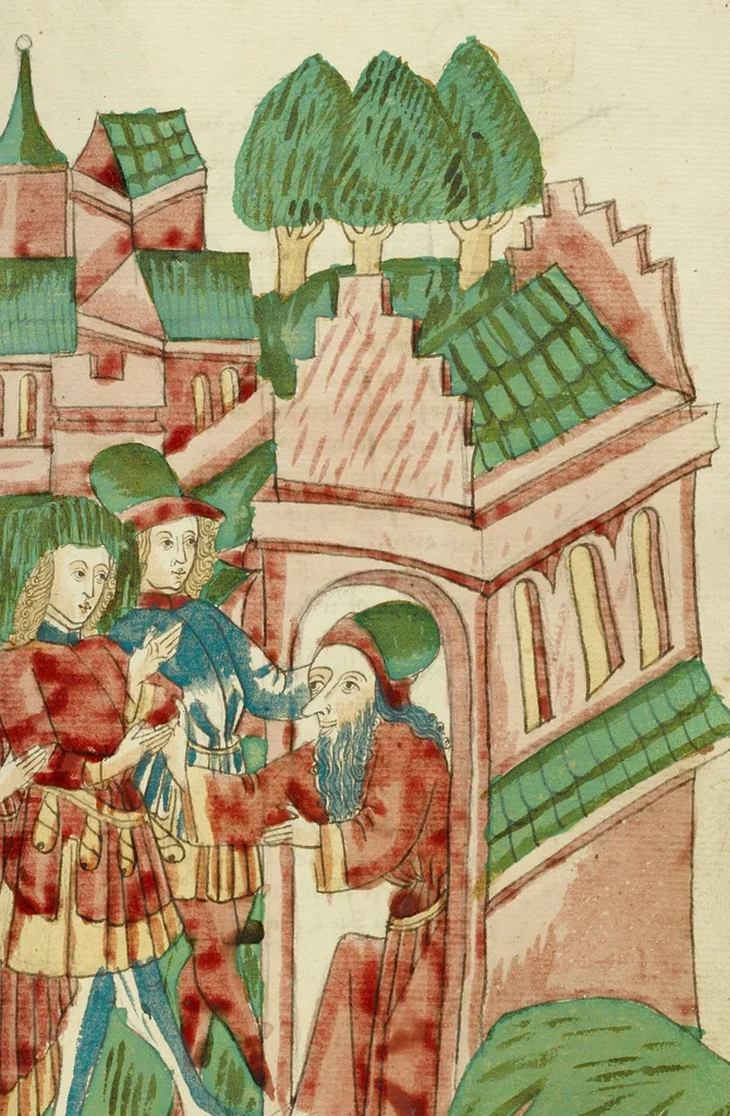 An illustration from Barlaam und Josaphat, 1469, leaf 138