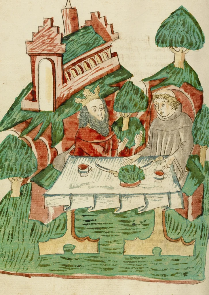 An illustration from Barlaam und Josaphat, 1469, leaf 46