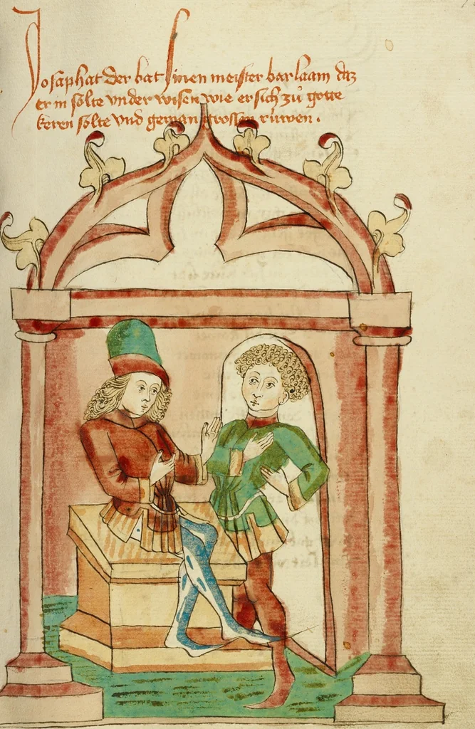 An illustration from Barlaam und Josaphat, 1469, leaf 48
