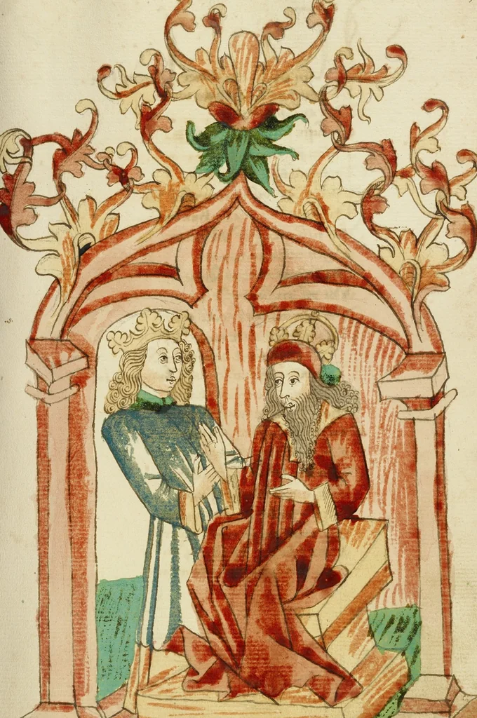 An illustration from Barlaam und Josaphat, 1469, leaf 49