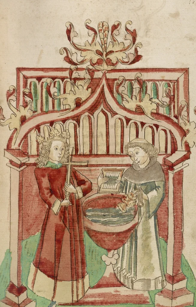 An illustration from Barlaam und Josaphat, 1469, leaf 52