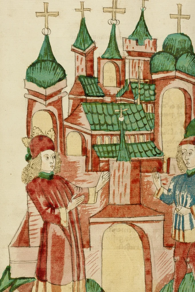 An illustration from Barlaam und Josaphat, 1469, leaf 54