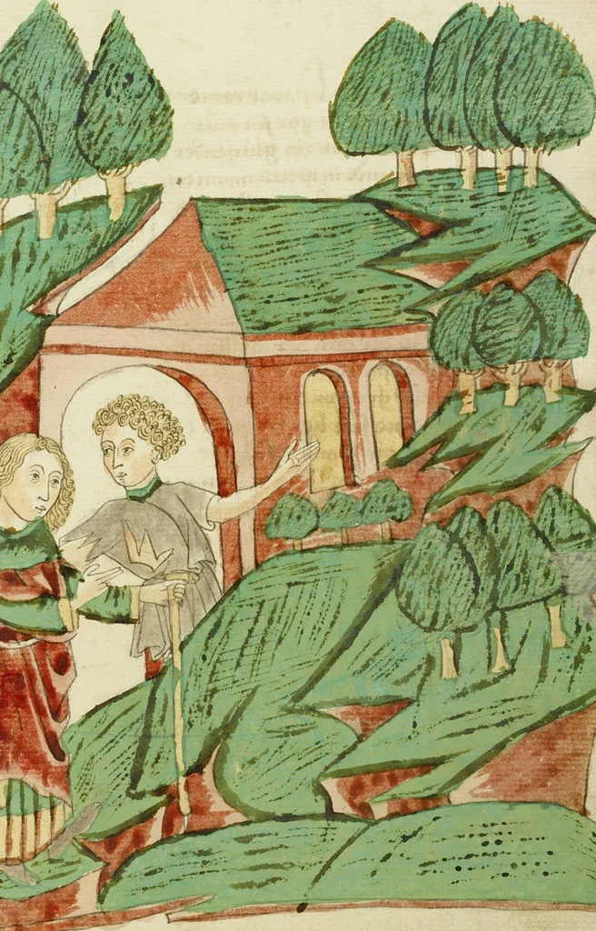 An illustration from Barlaam und Josaphat, 1469, leaf 56