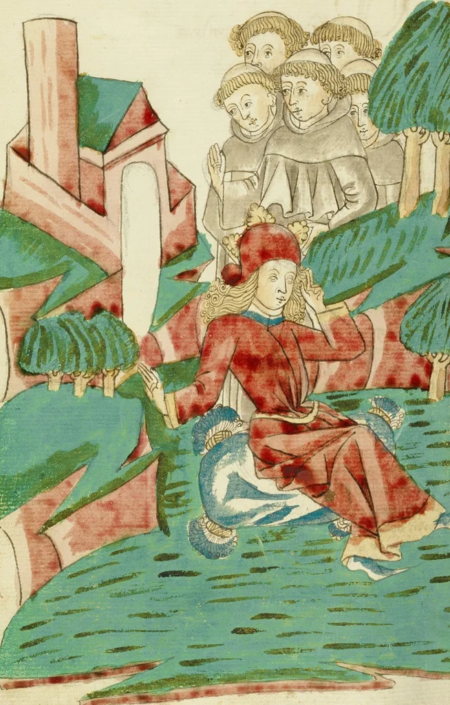 An illustration from Barlaam und Josaphat, 1469, leaf 58