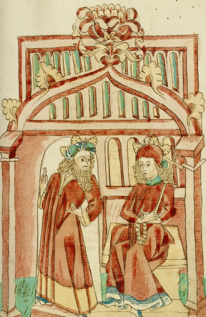 An illustration from Barlaam und Josaphat, 1469, leaf 66