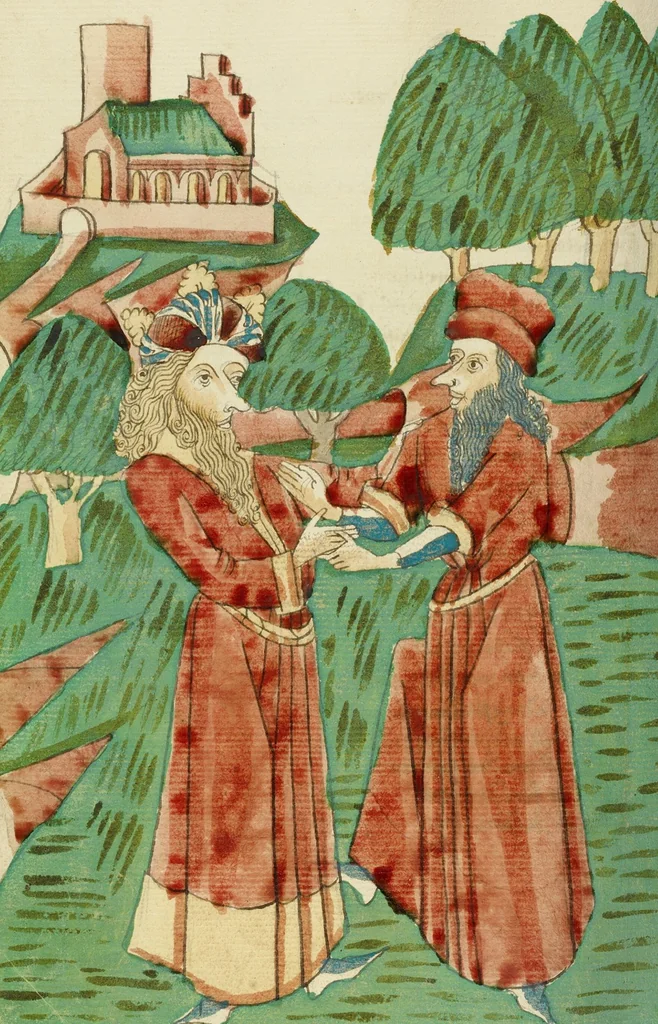 An illustration from Barlaam und Josaphat, 1469, leaf 69