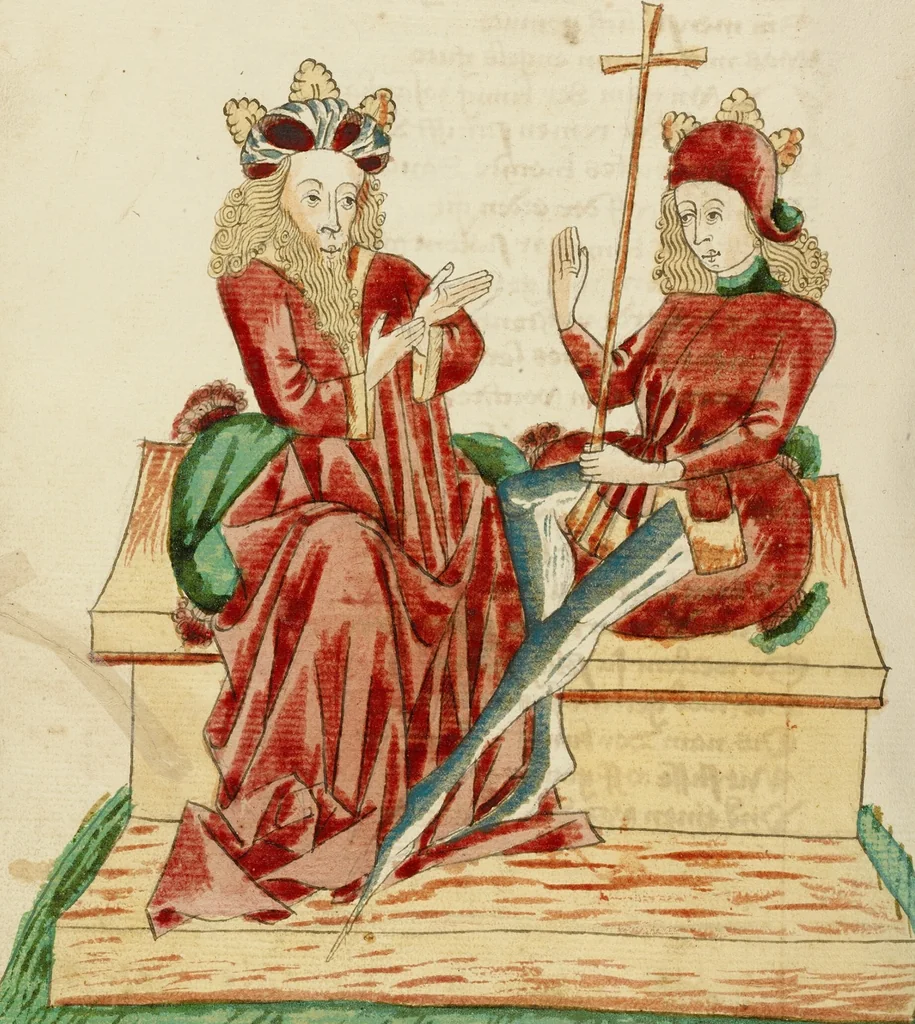 An illustration from Barlaam und Josaphat, 1469, leaf 77
