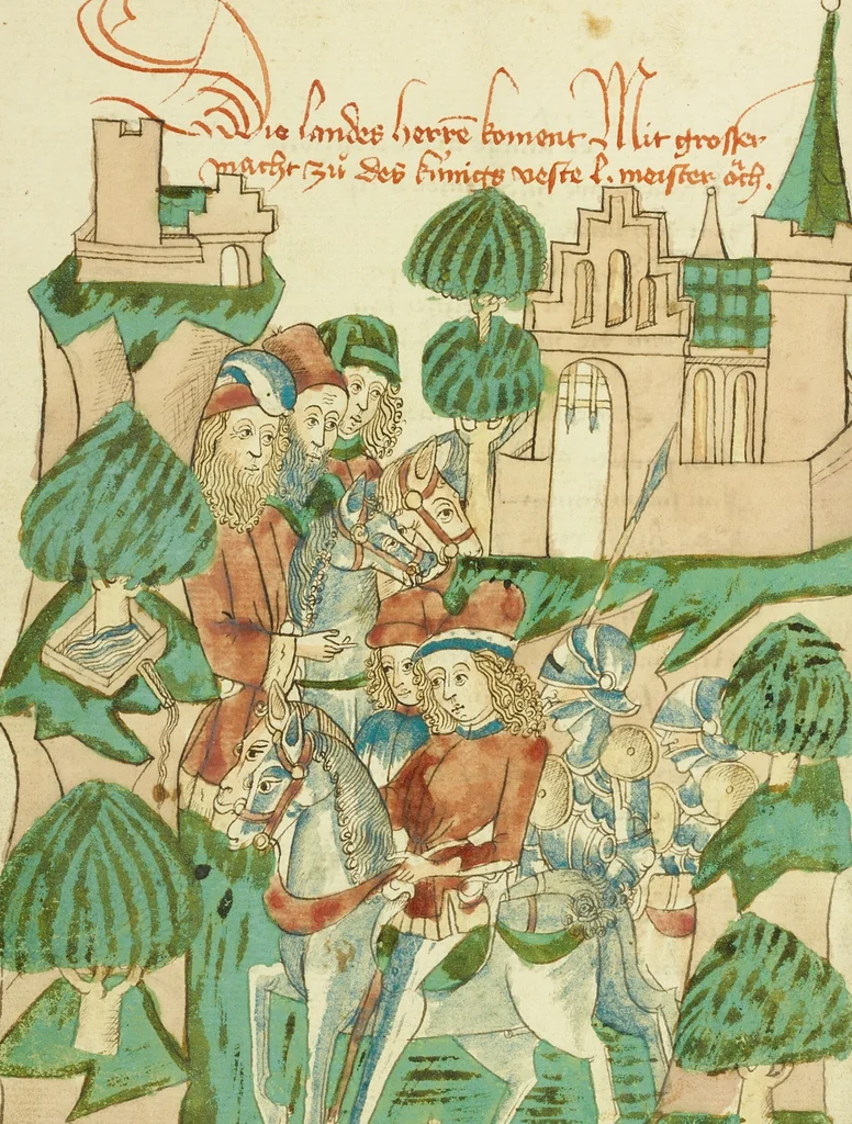 An illustration from Barlaam und Josaphat, 1469, leaf 82