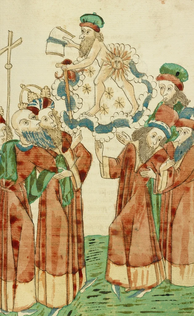 An illustration from Barlaam und Josaphat, 1469, leaf 86