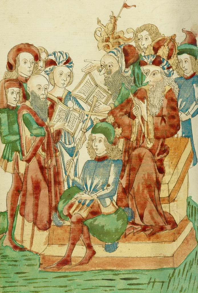 An illustration from Barlaam und Josaphat, 1469, leaf 99