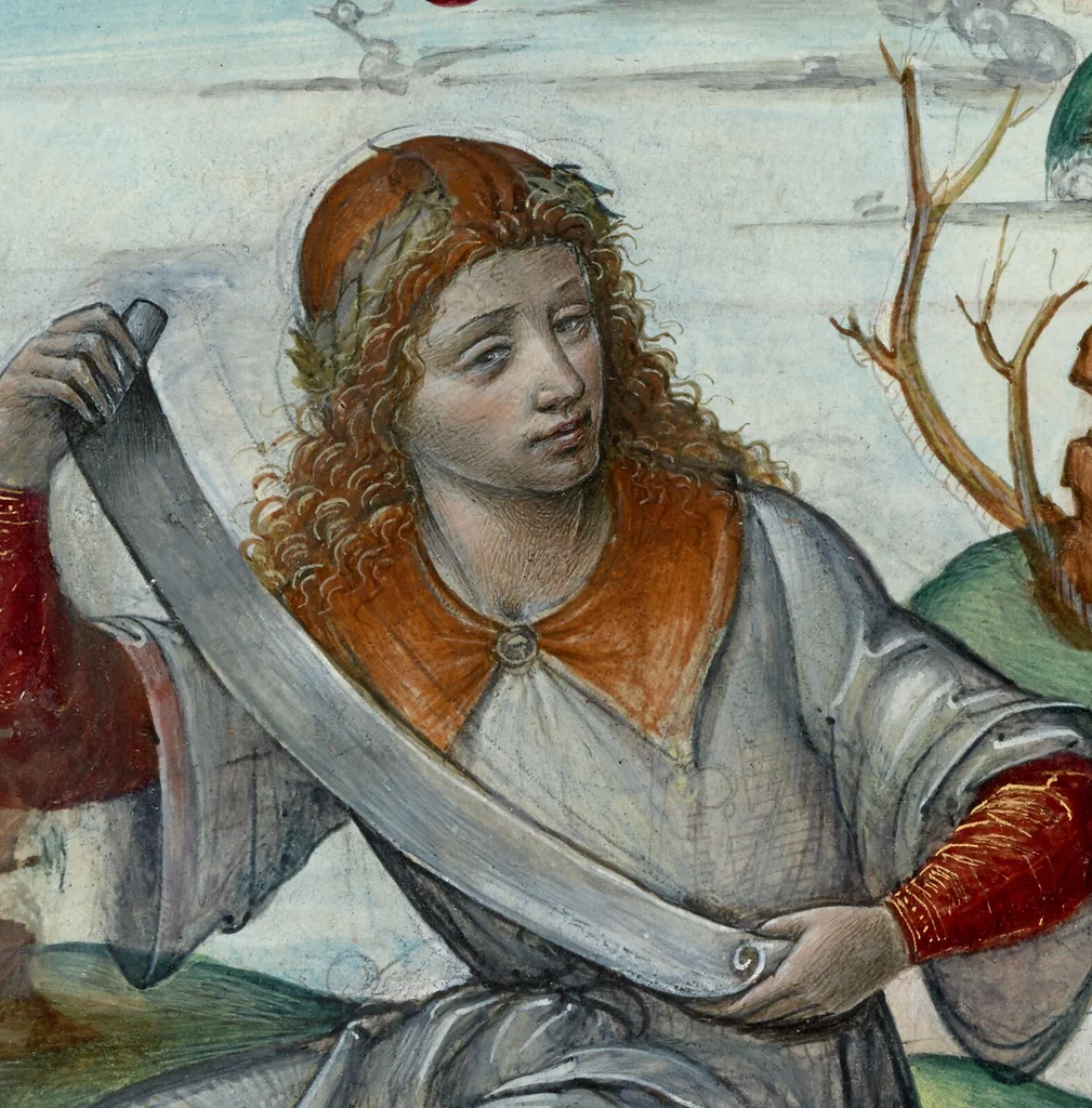 An illustration from Cutting from an antiphonal, 1550, leaf 1