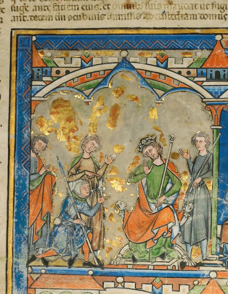 An illustration from Leaf from the Morgan Picture Bible, 1250, leaf 7
