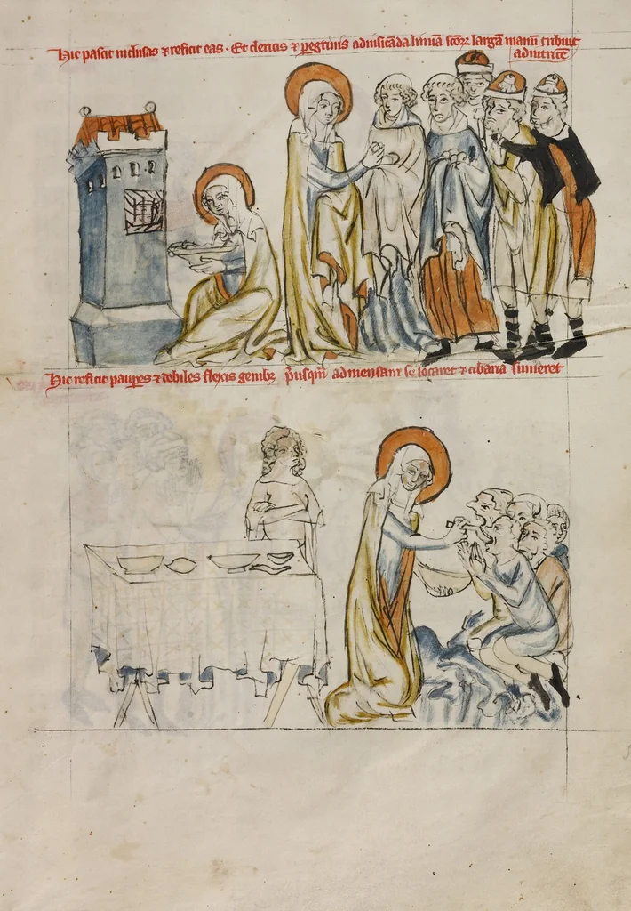 An illustration from Vita beatae Hedwigis, 1353, leaf 13