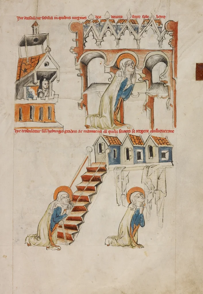 An illustration from Vita beatae Hedwigis, 1353, leaf 14