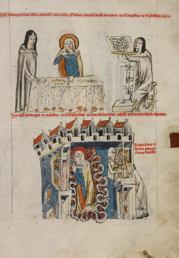 An illustration from Vita beatae Hedwigis, 1353, leaf 16