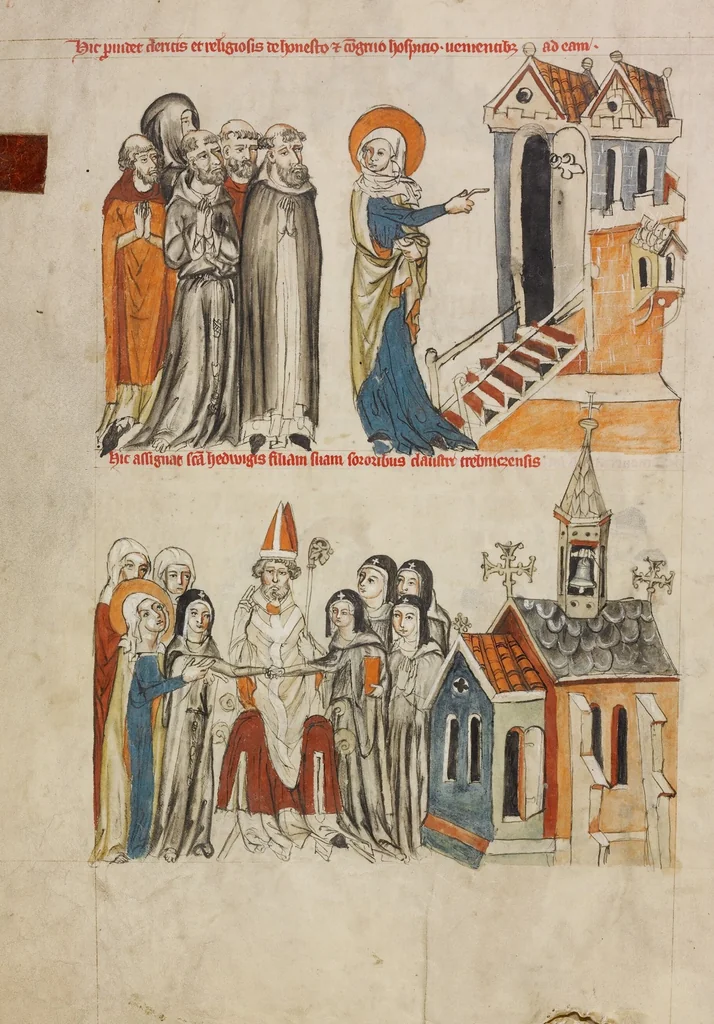 An illustration from Vita beatae Hedwigis, 1353, leaf 17