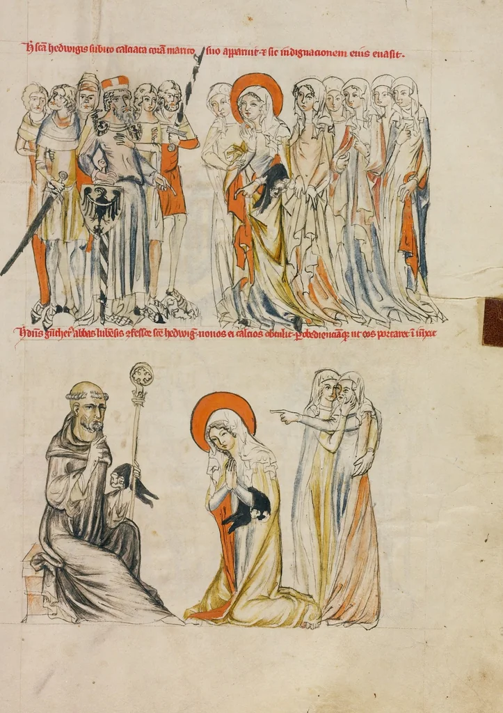 An illustration from Vita beatae Hedwigis, 1353, leaf 19