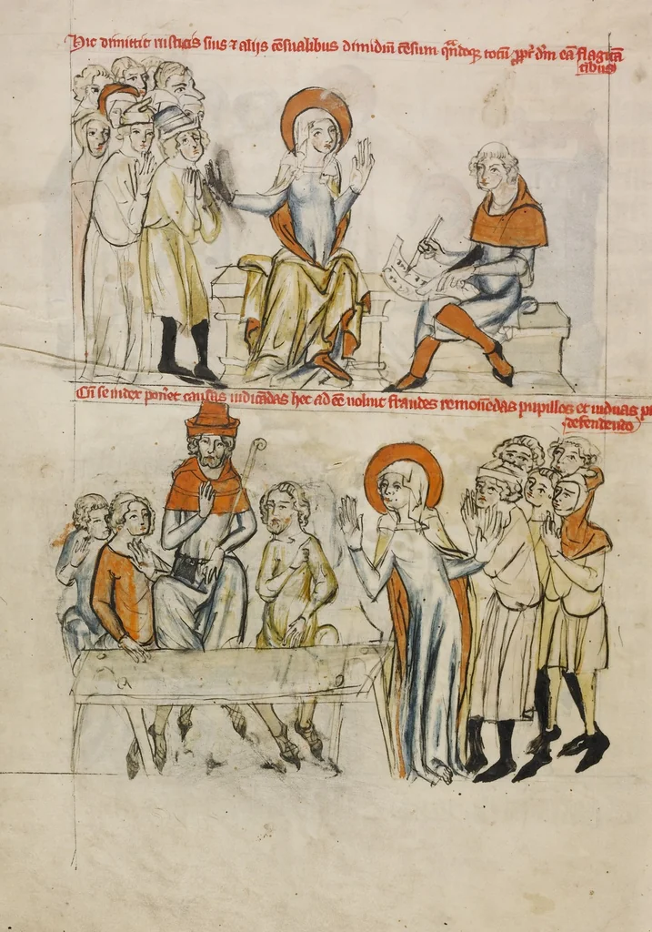 An illustration from Vita beatae Hedwigis, 1353, leaf 20