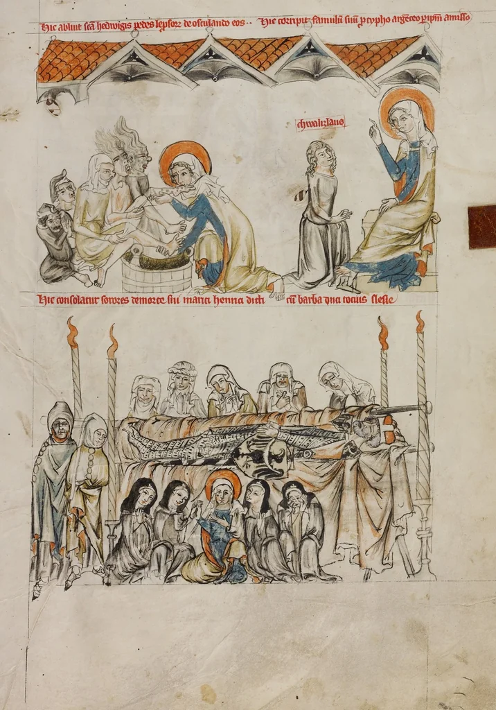 An illustration from Vita beatae Hedwigis, 1353, leaf 24