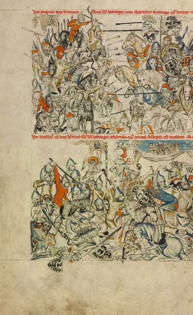 An illustration from Vita beatae Hedwigis, 1353, leaf 28