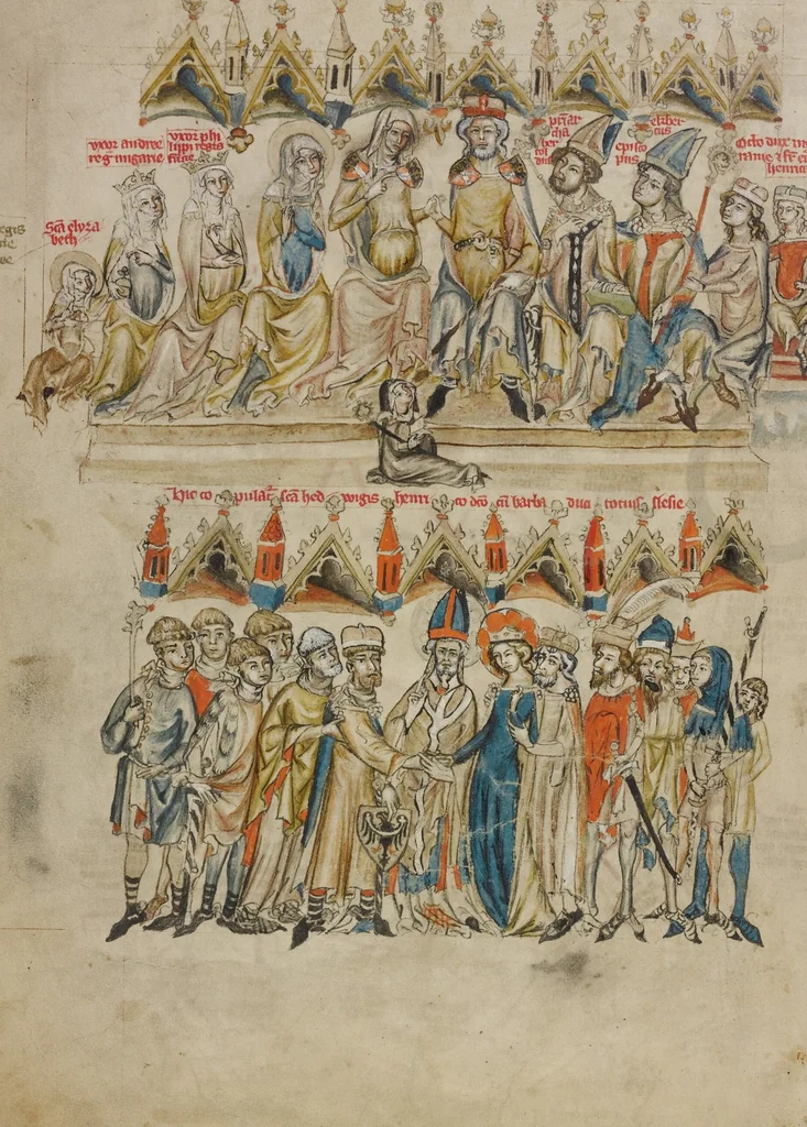 An illustration from Vita beatae Hedwigis, 1353, leaf 30