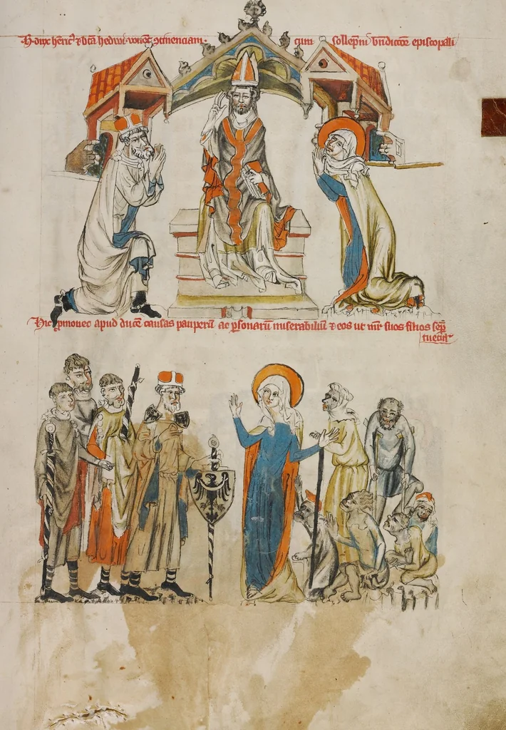 An illustration from Vita beatae Hedwigis, 1353, leaf 33