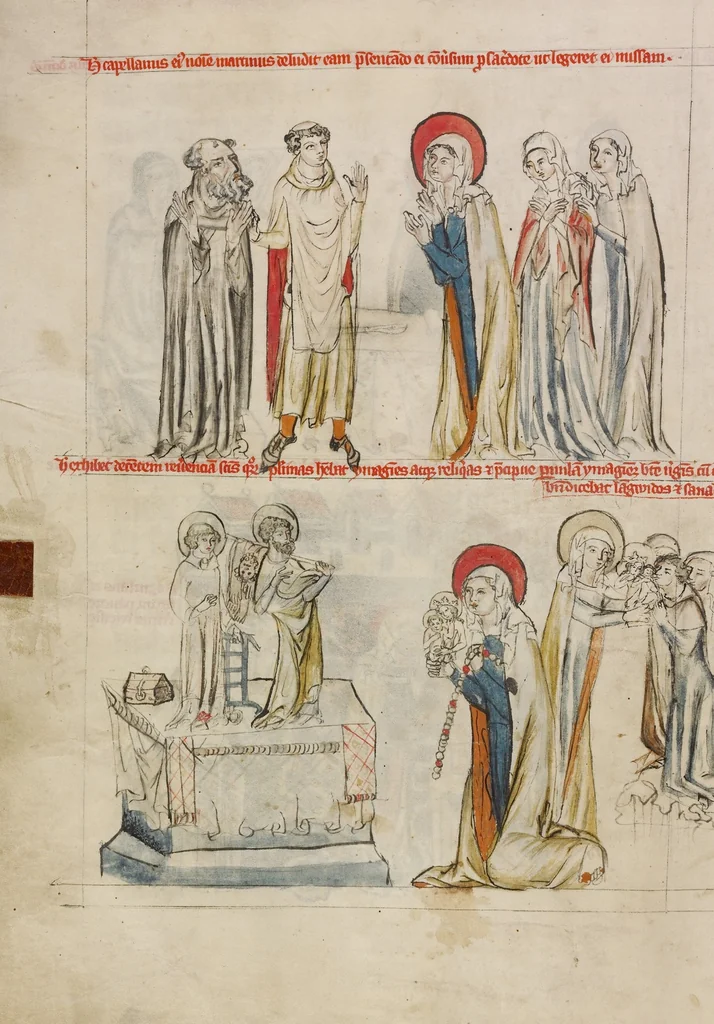 An illustration from Vita beatae Hedwigis, 1353, leaf 35