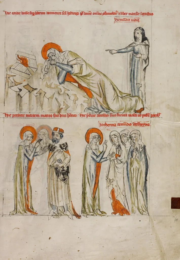 An illustration from Vita beatae Hedwigis, 1353, leaf 39