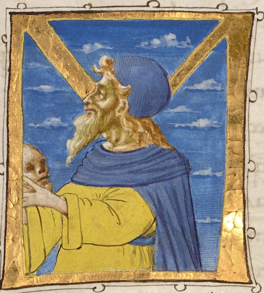 An illustration from Divinae Institutiones; De Ira Dei; De Opificio; De Ave Phoenice, 1456, leaf 3