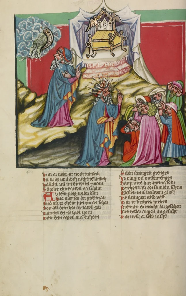An illustration from Weltchronik, 1400, leaf 128