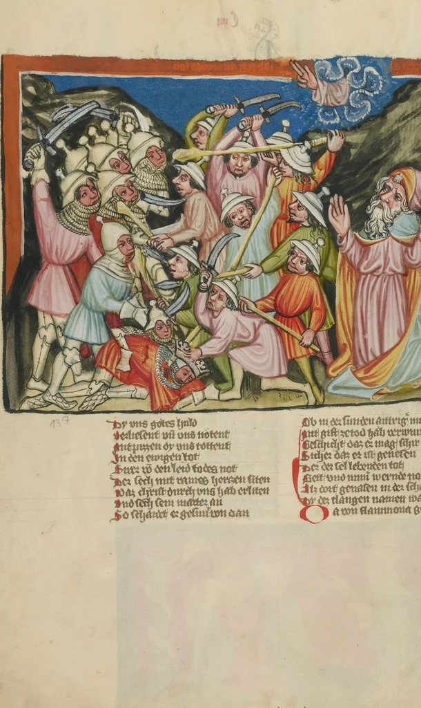 An illustration from Weltchronik, 1400, leaf 219