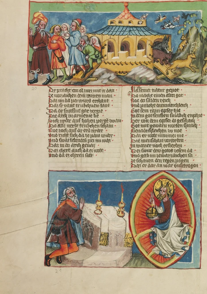 An illustration from Weltchronik, 1400, leaf 55